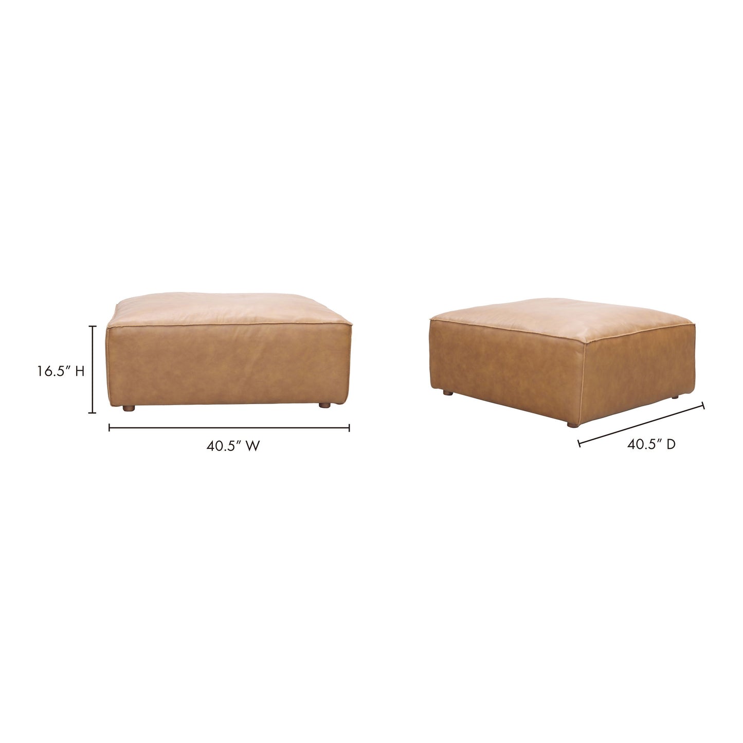 Form - Leather Ottoman - Sonoran Tan