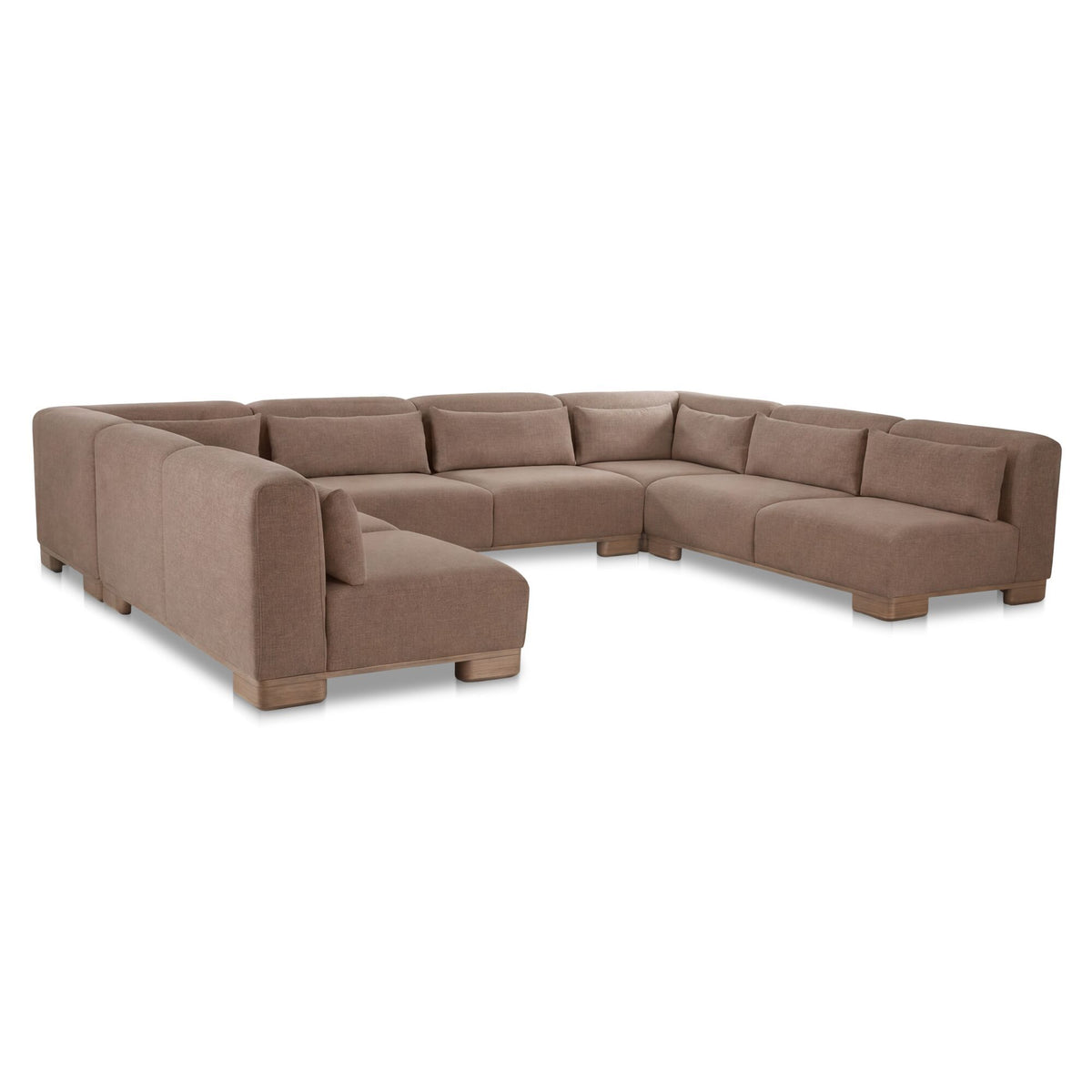 June - U Shaped Modular Sectional - Dark Brown