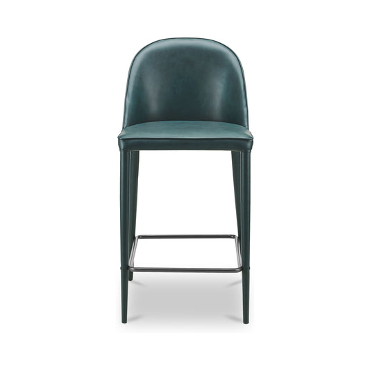 Burton - Counter Stool Vegan Leather - Dark Teal / Blue
