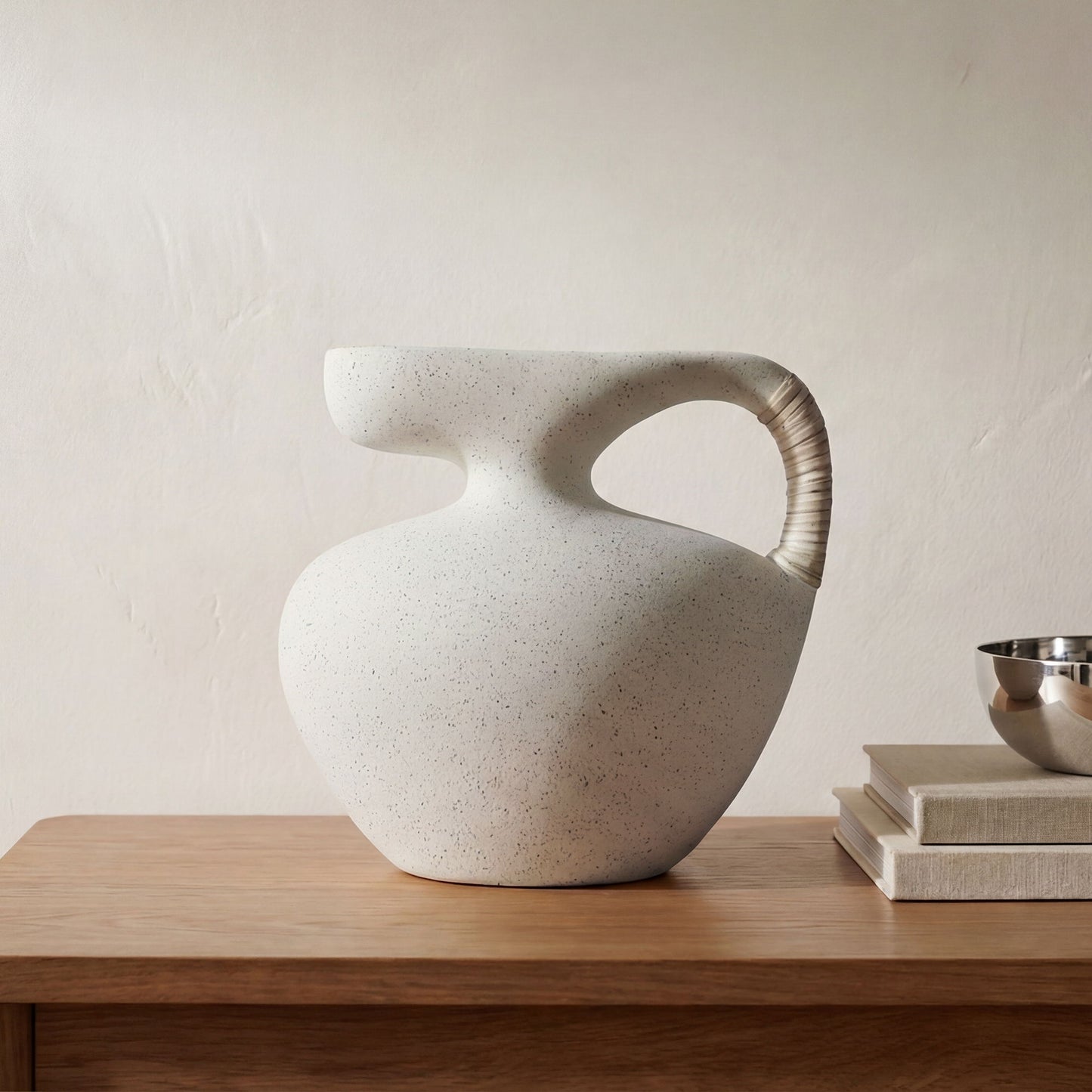 Vila - 9.5" Sculptural Vessel - Cream / White