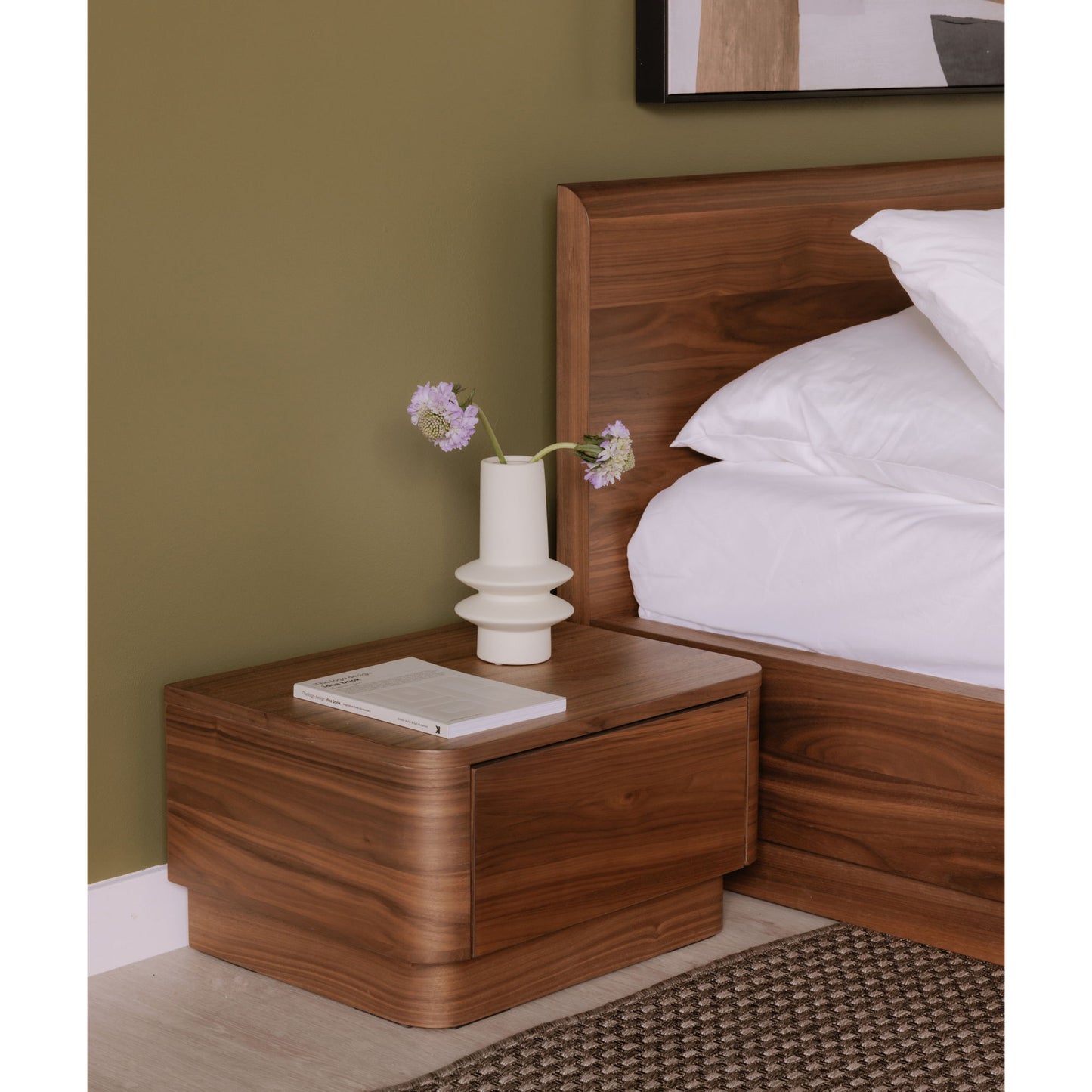 Round Off - Nightstand - Dark Brown