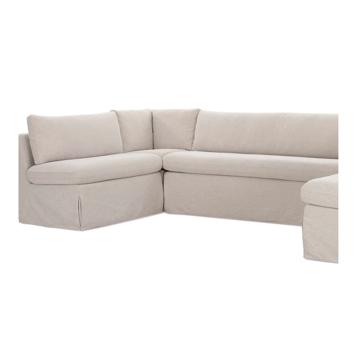 Fable - 5 Piece Slipcover Dining Banquette U-Shape - Beige