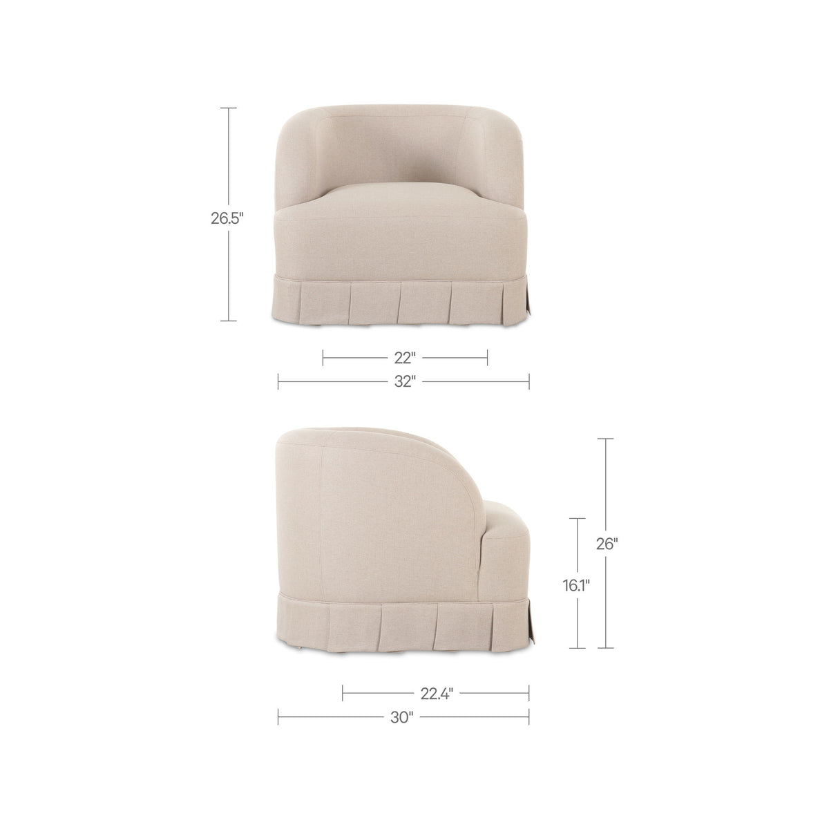 Maren - Swivel Chair - Beige