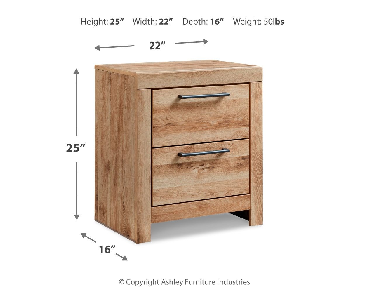 Hyanna - Tan Brown - Two Drawer Night Stand