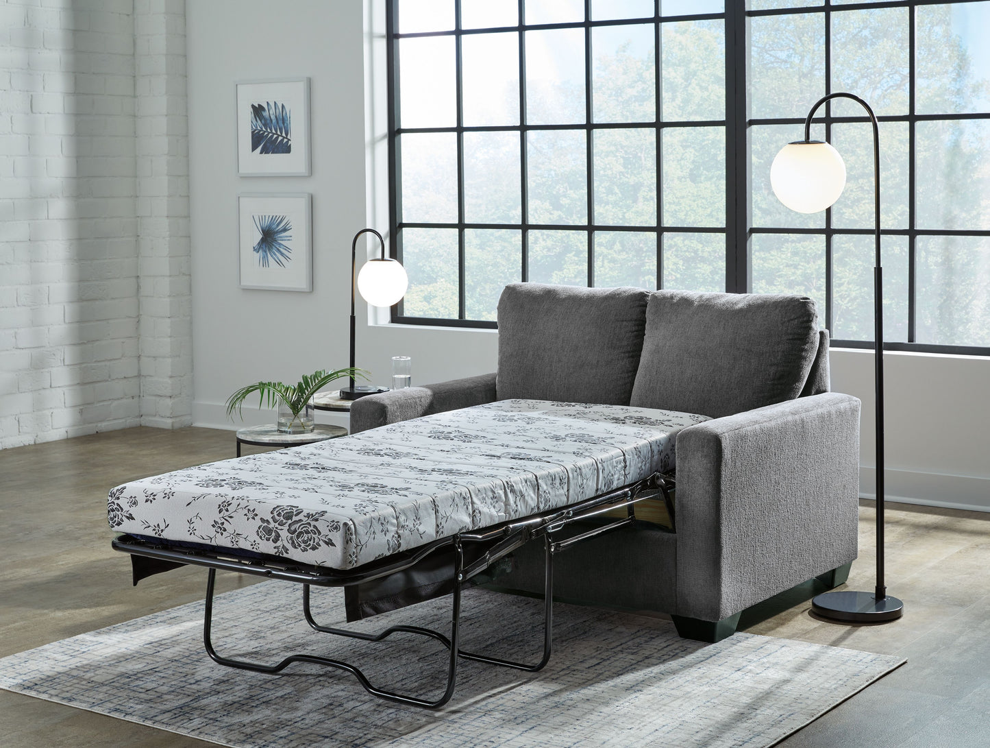 Rannis - Pewter - Twin Sofa Sleeper - Fabric