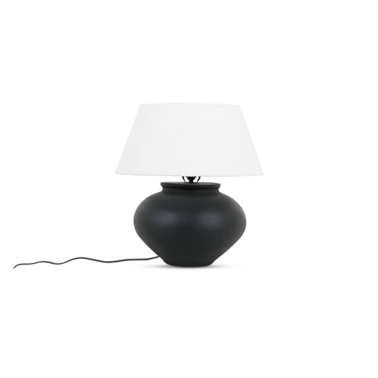 Olia - Table Lamp - Dark Brown / White