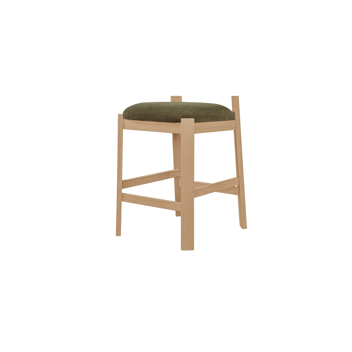 Oli - Counter Stool - Dark Green / Light Brown