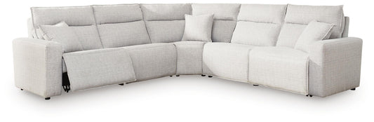 Modmax II - 5-Piece Power Reclining Sectional - Stone - Next-Gen Nuvella