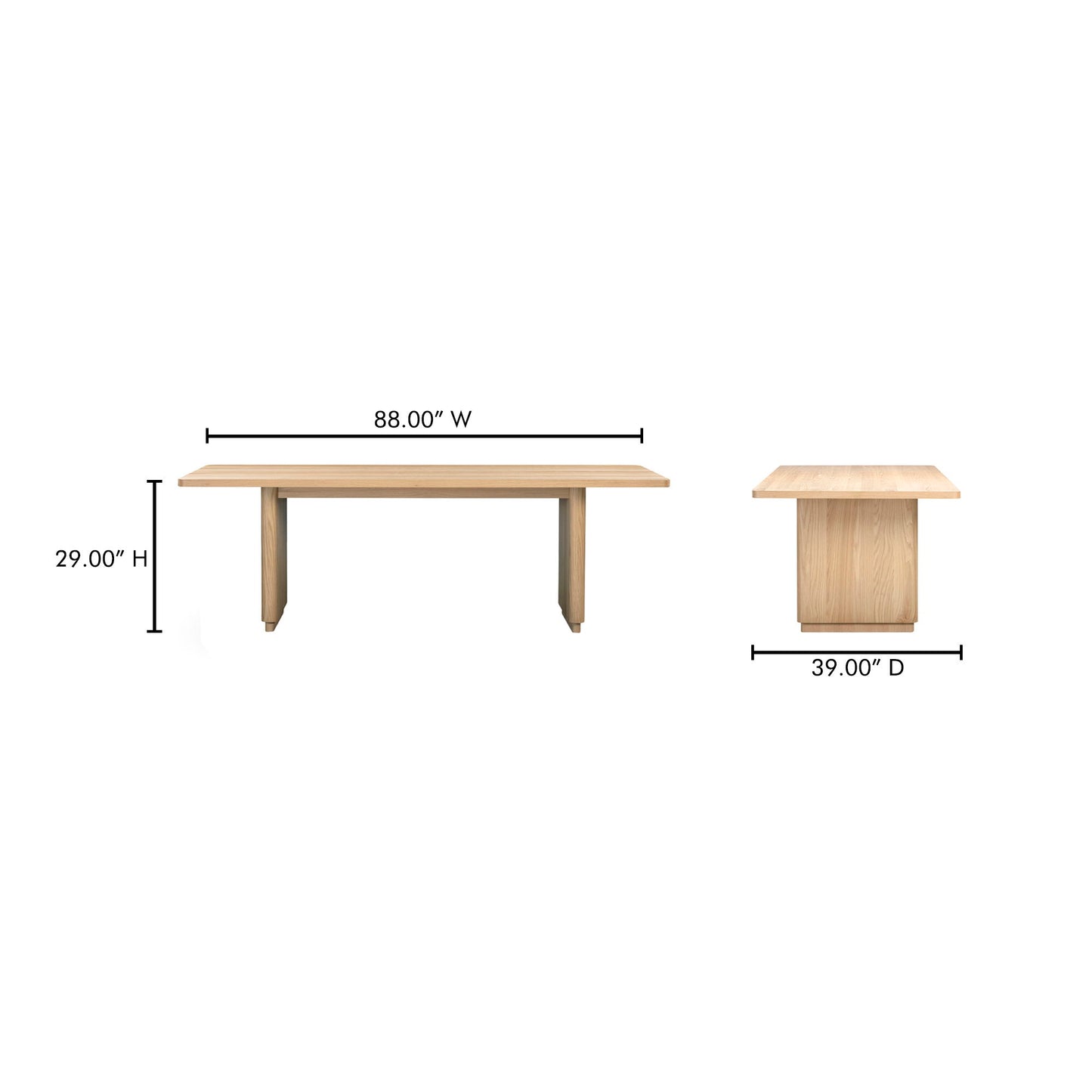 Round Off - Small Oak Dining Table - Light Brown