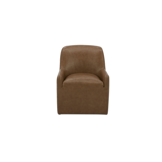 Maisie - Rolling Dining Chair Leather - Tan