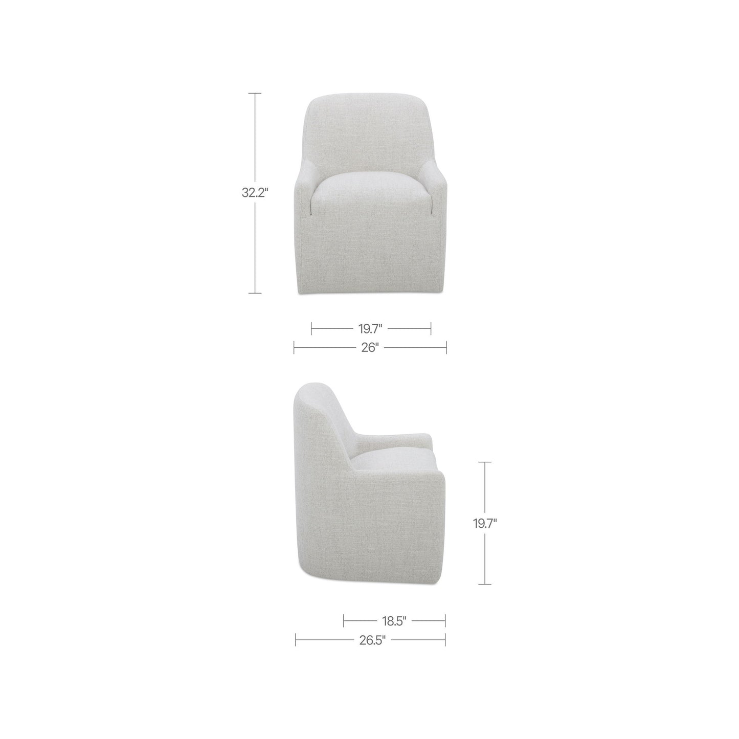 Maisie - Rolling Dining Chair - Flecked Oat