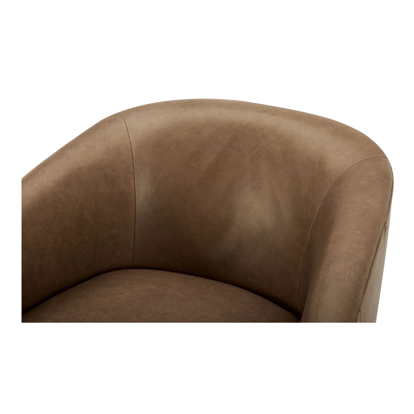 Oscy - Leather Swivel Chair - Brown
