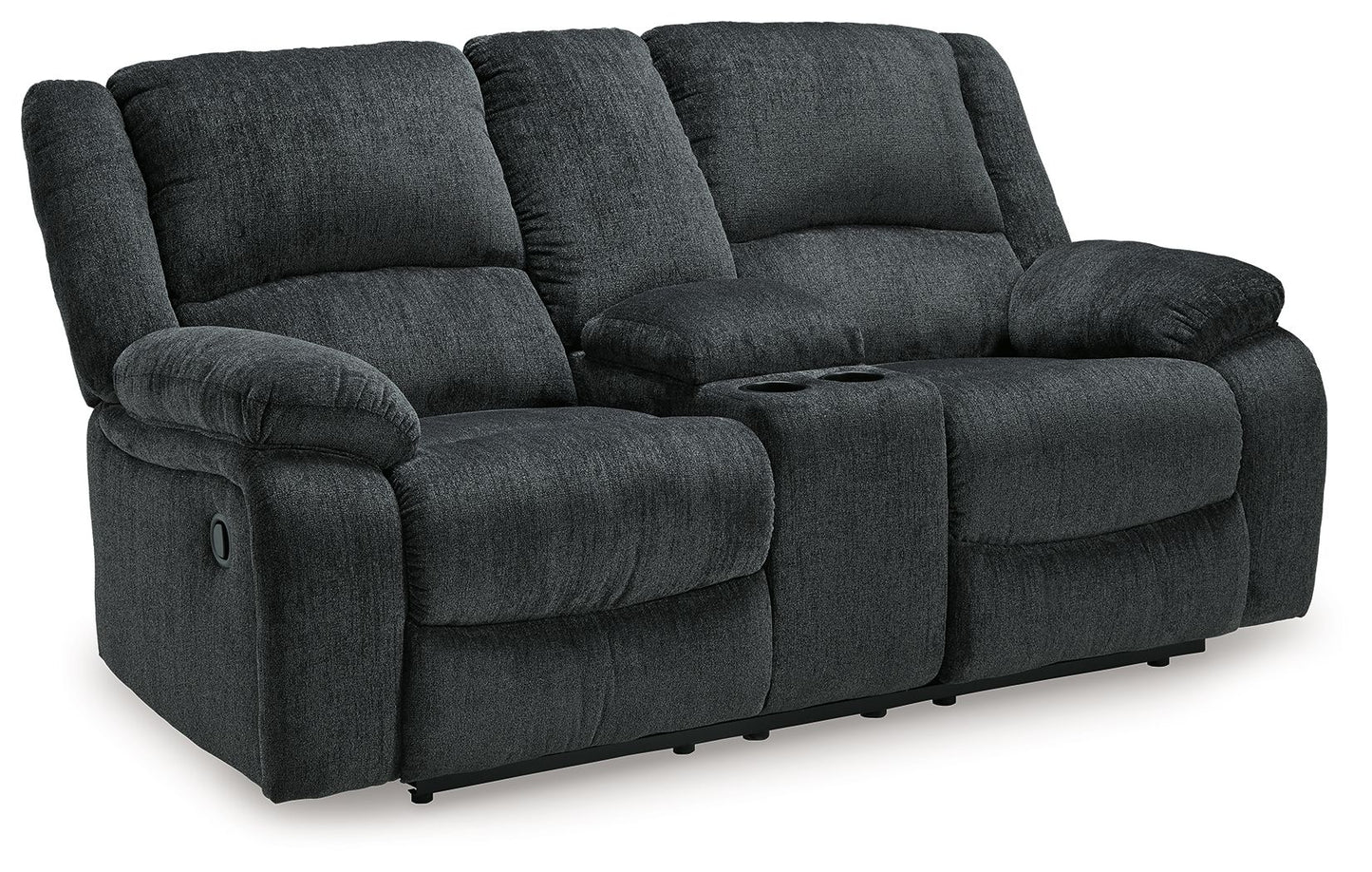 Draycoll - Dbl Reclining Loveseat W/Console - Fabric - Slate