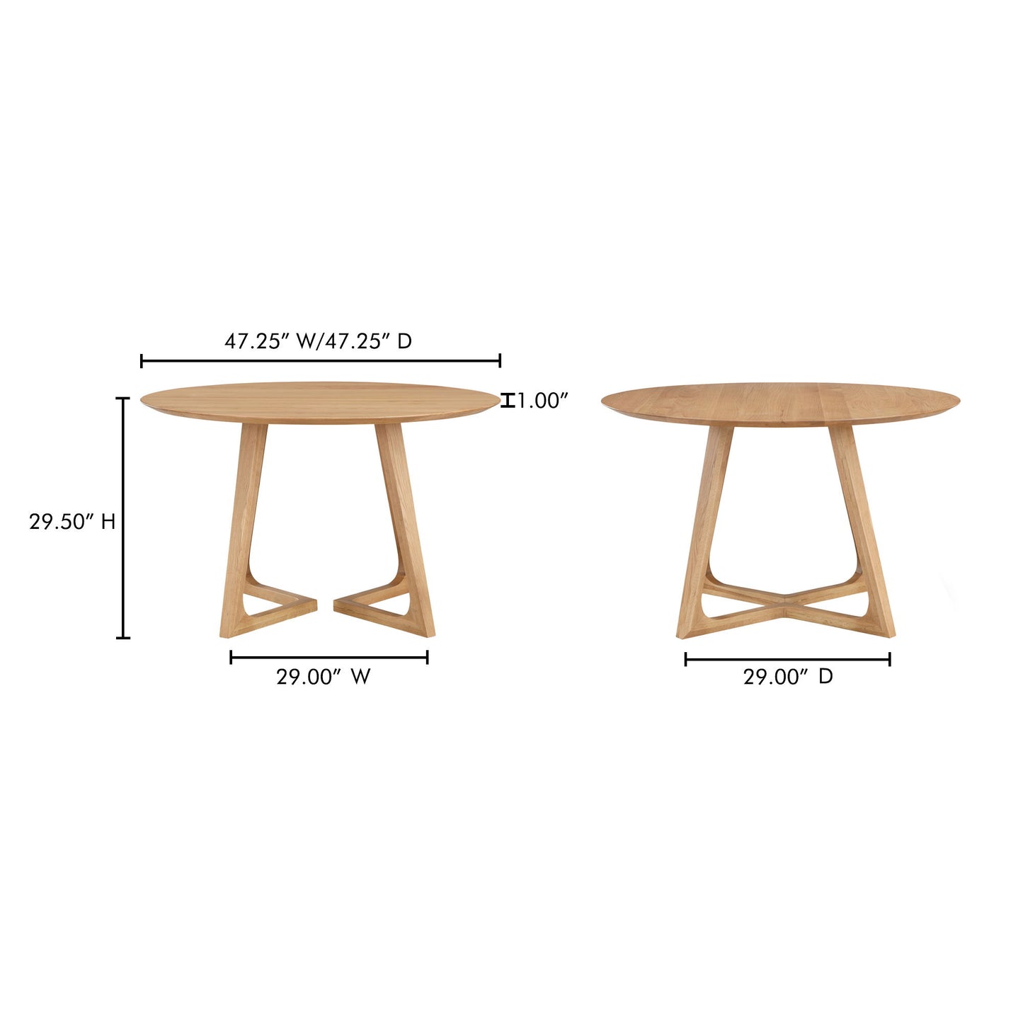 Godenza - Round Dining Table - Light Brown