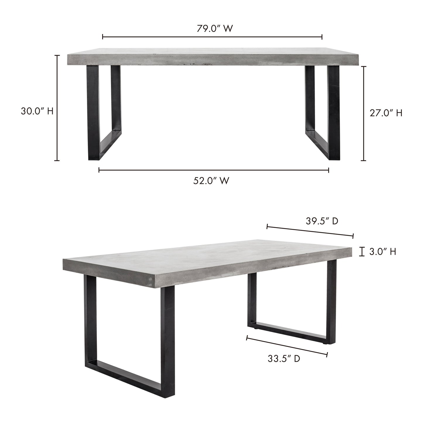 Jedrik - Large Outdoor Dining Table - Cement