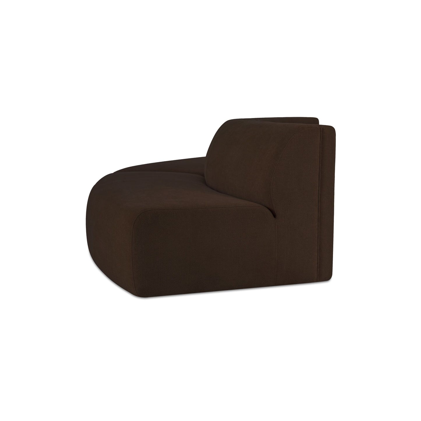 Naomi - 2 Piece Convex Modular Sectional - Dark Brown