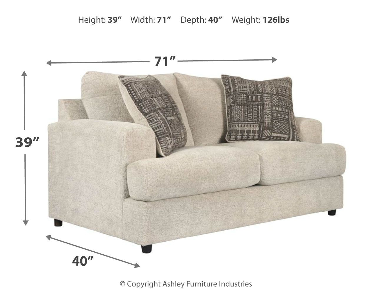Soletren - Loveseat - Stone