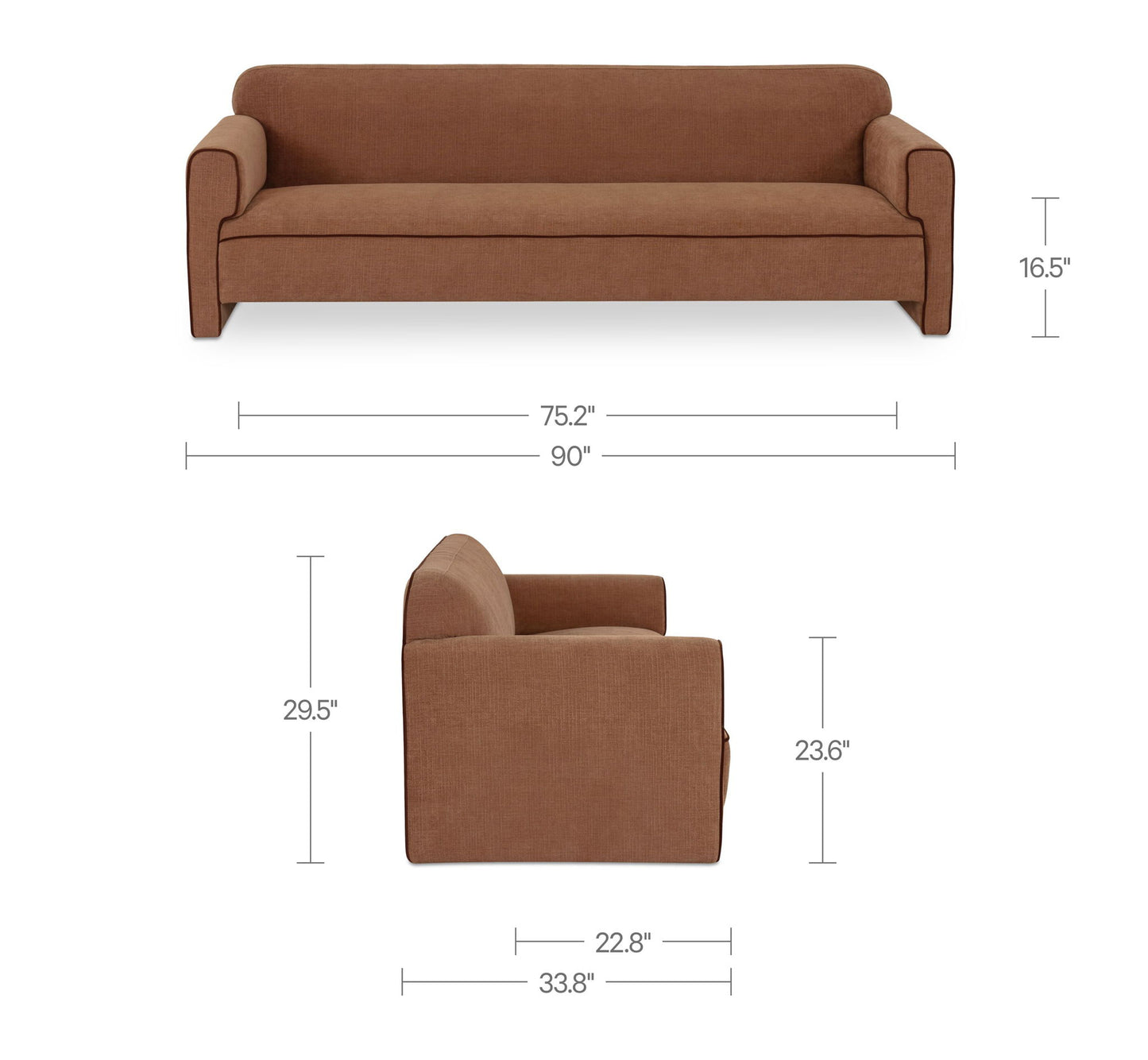 Leo - Sofa - Light Brown