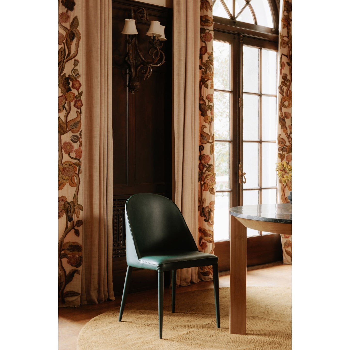 Burton - Vegan Leather Dining Chair (Set of 2) - Dark Teal