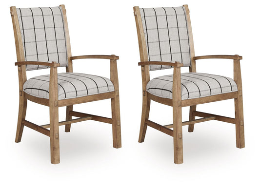 Ridgester - Dining Upholstered Arm Chair (Set of 2) - Light Brown