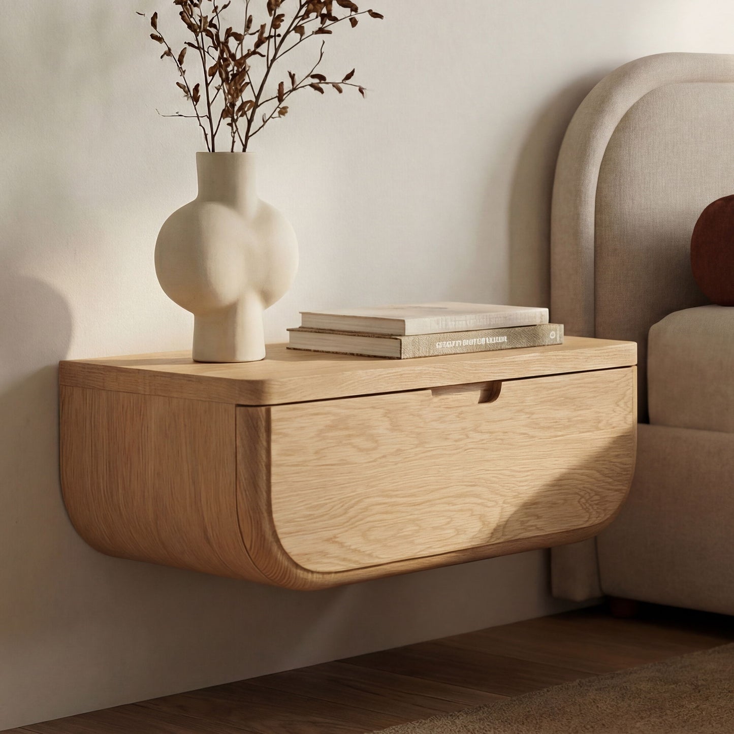 Hettie - Floating Nightstand - Natural / Brown