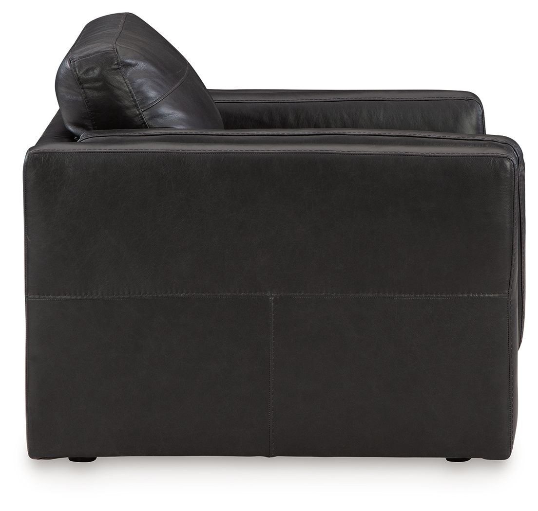 Amiata - Onyx - Chair And A Half - Leather Match