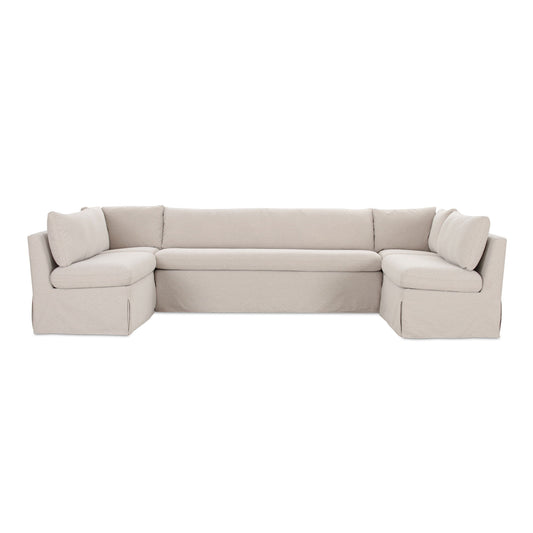 Fable - 5 Piece Slipcover Dining Banquette U-Shape - Beige