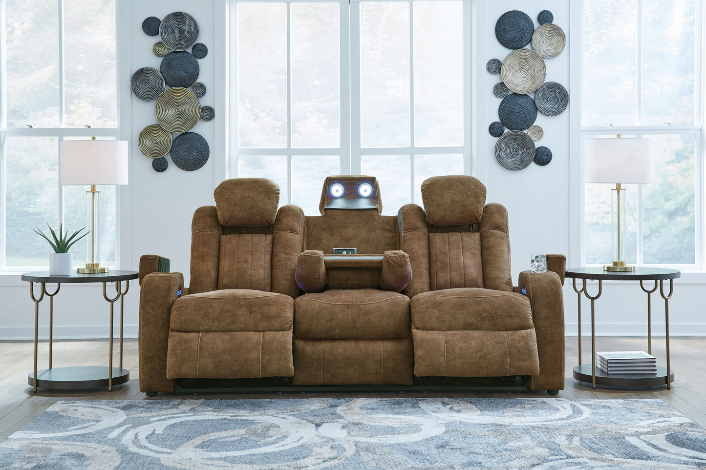 Wolfridge - Power Reclining Sofa With Adj Headrest - Brindle