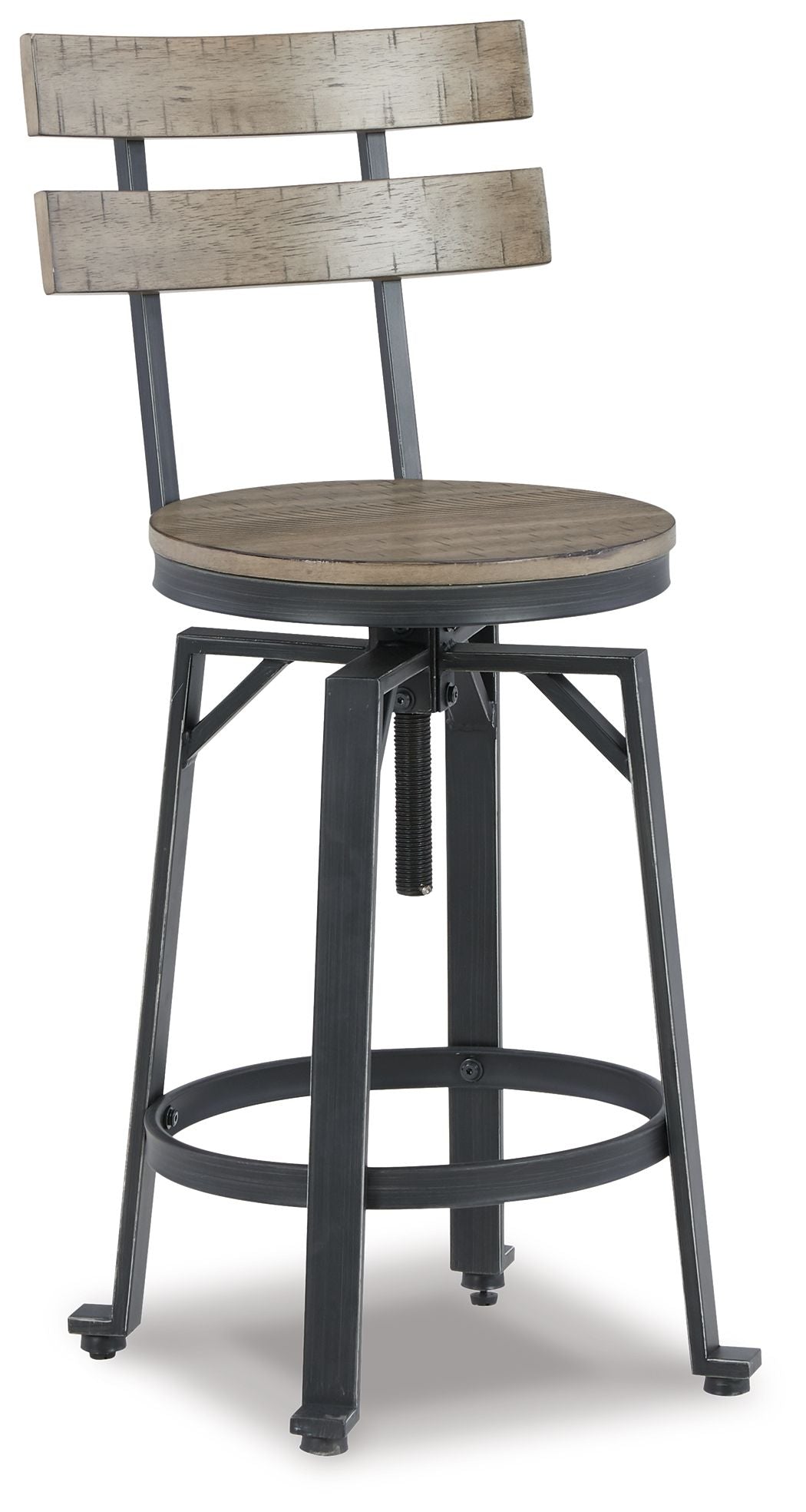 Lesterton - Light Brown / Black - Swivel Barstool (Set of 2)