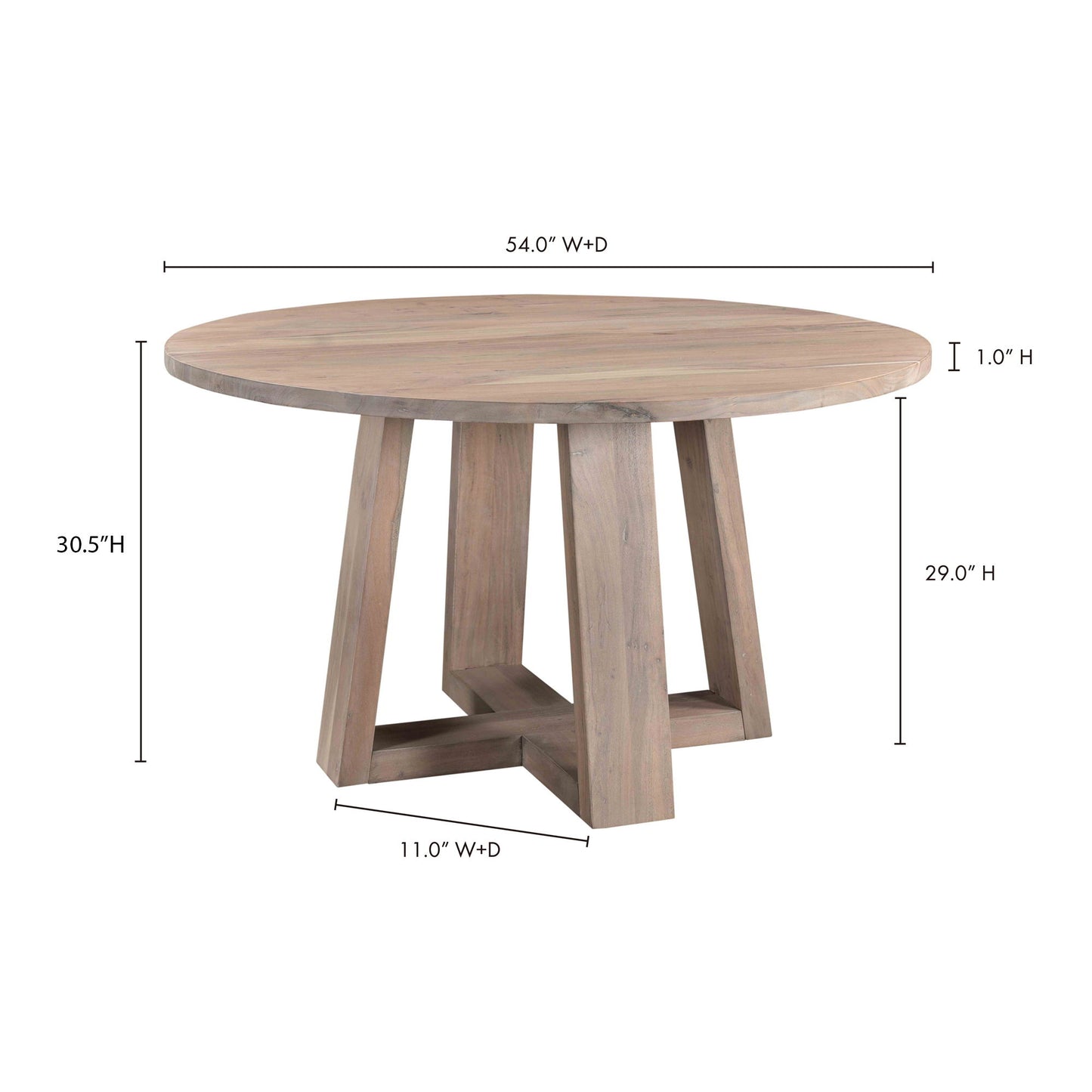 Tanya - Round Dining Table - Gray