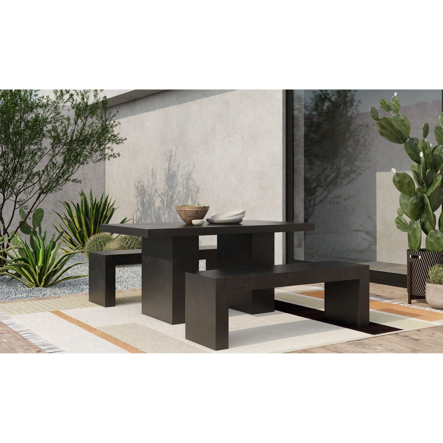 Lazarus - Outdoor Bench - Black
