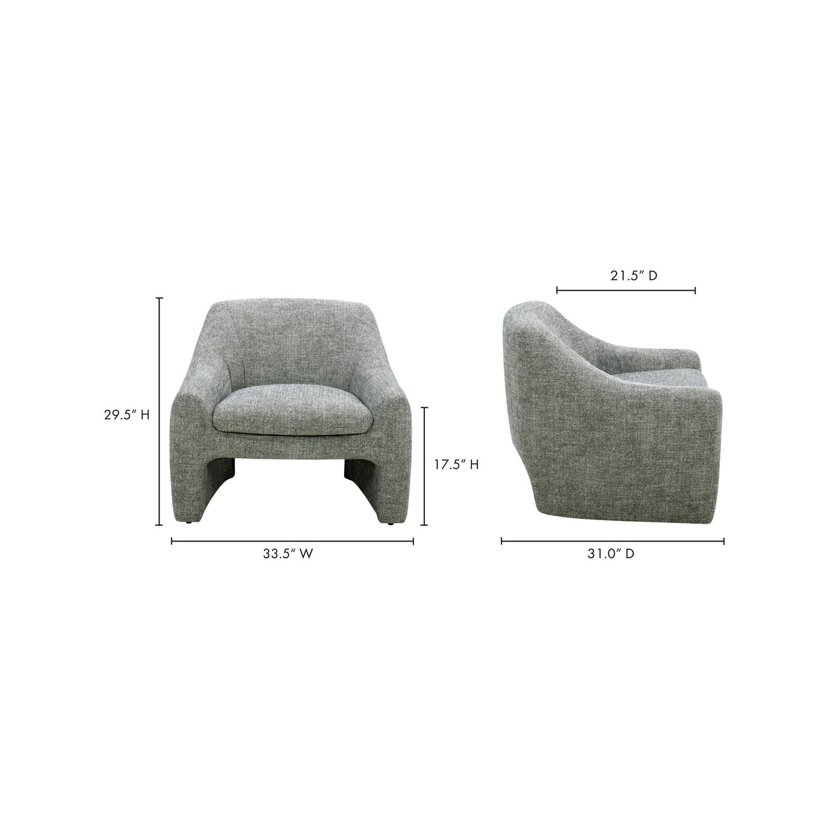 Kenzie - Fabric Accent Chair - Slated Moss