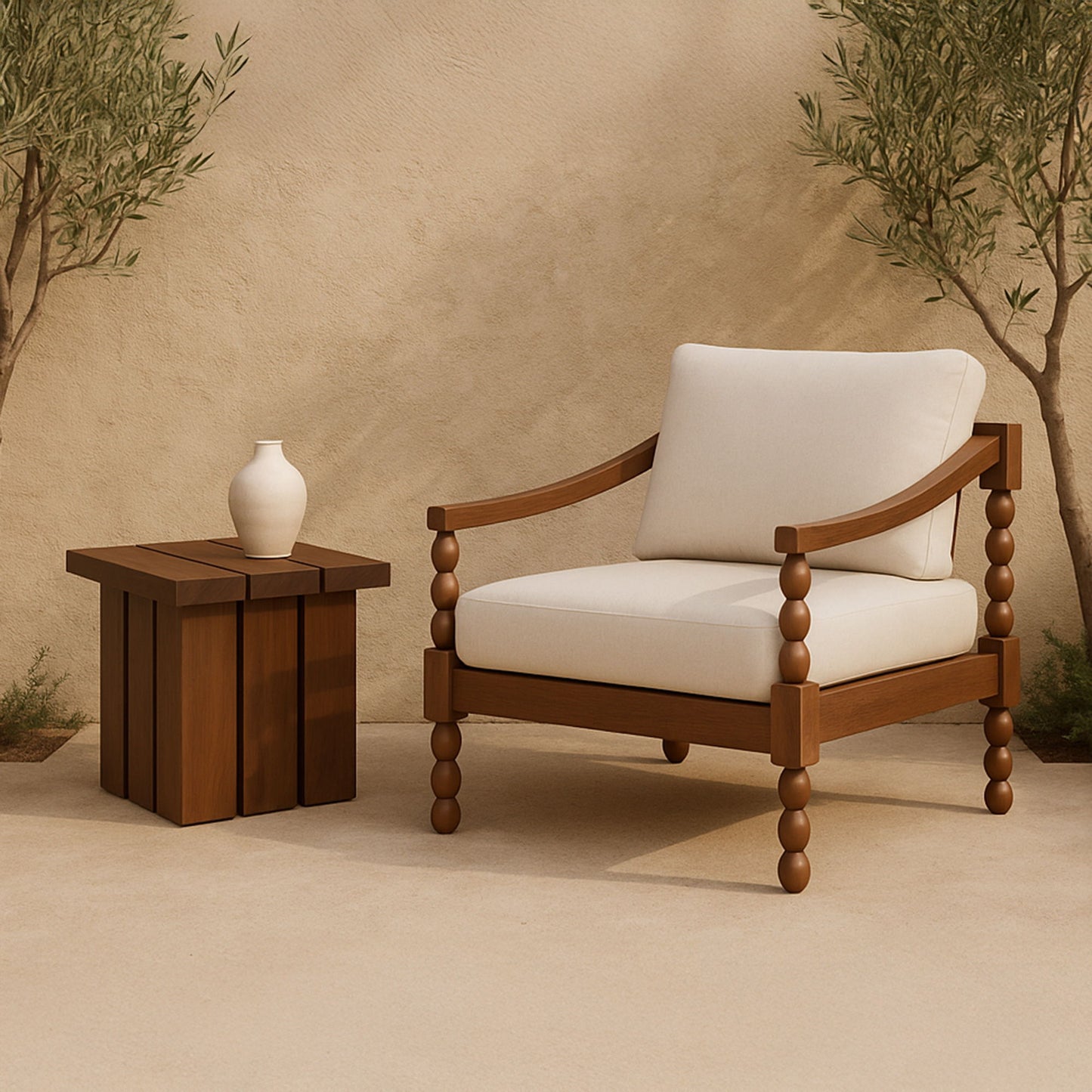 Denby - Outdoor Side Table - Brown