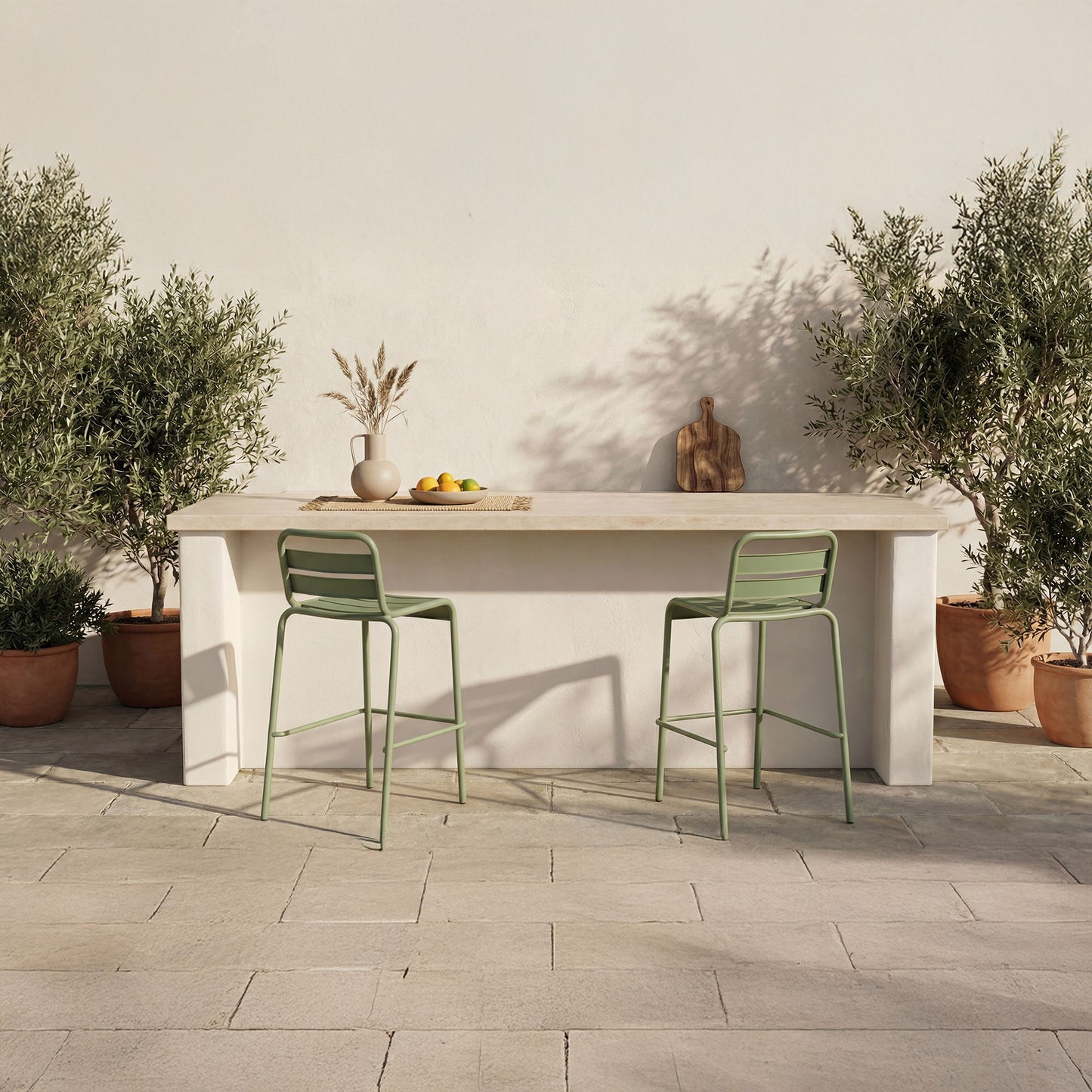Kade - Outdoor Bar Stool (Set of 2) - Green