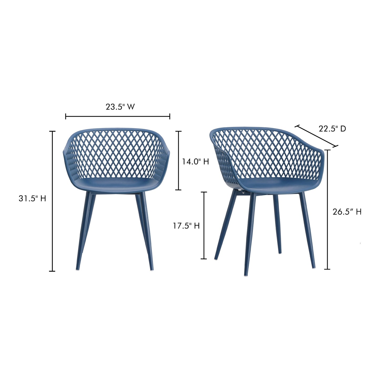 Piazza - Outdoor Chair (Set of 2) - Blue