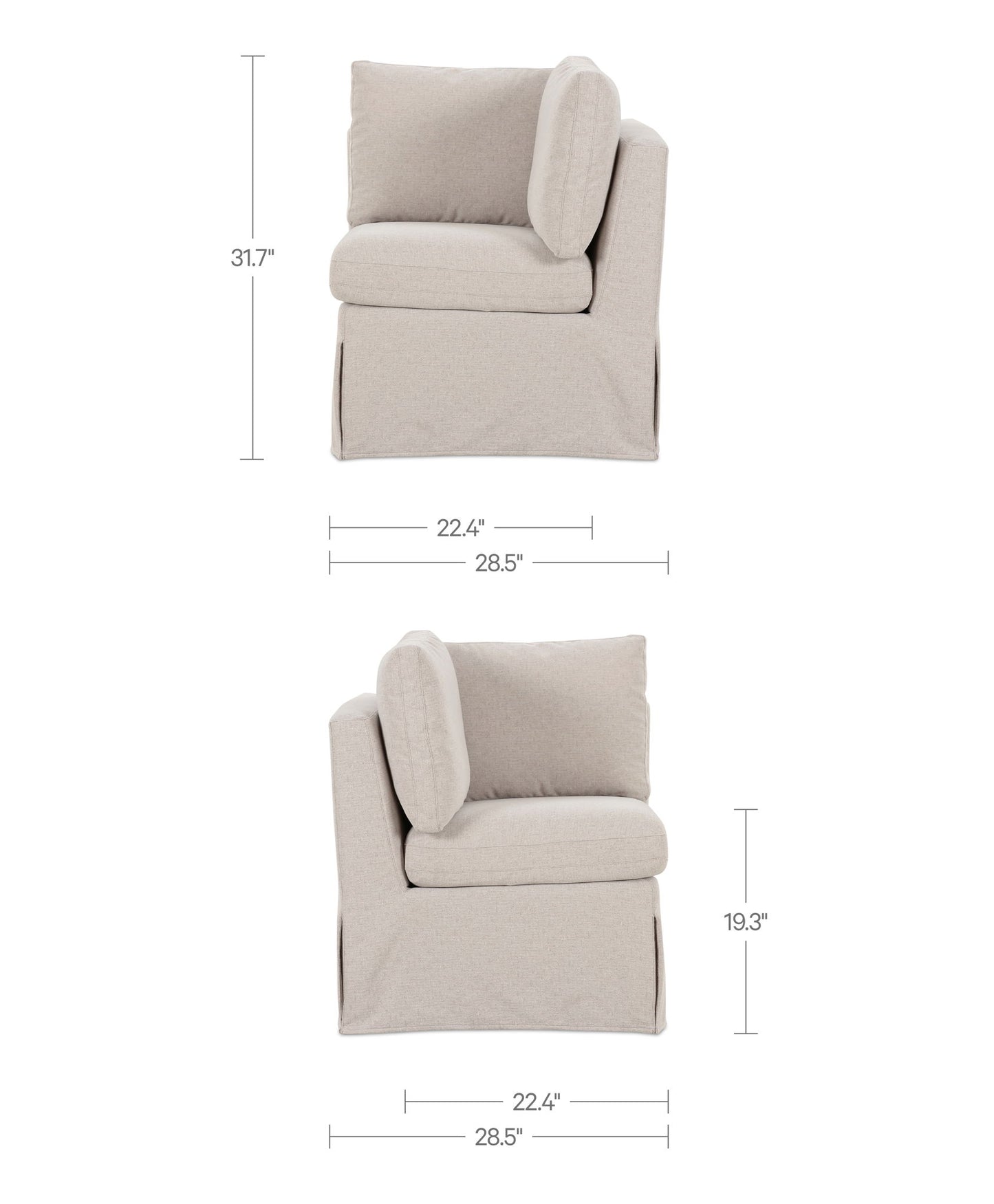 Fable - Slipcover Dining Corner Chair - Beige
