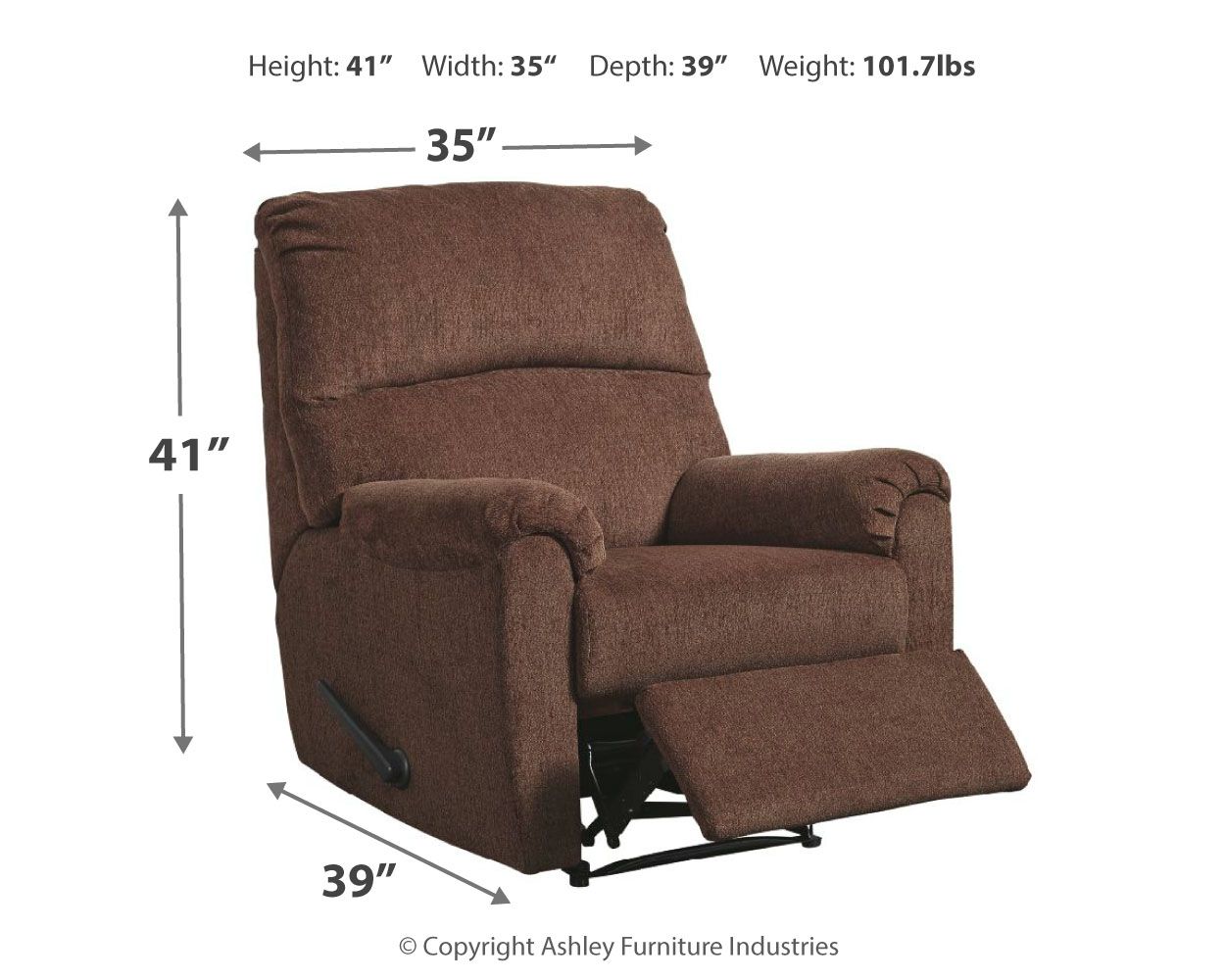 Nerviano - Chocolate - Zero Wall Recliner - Fabric