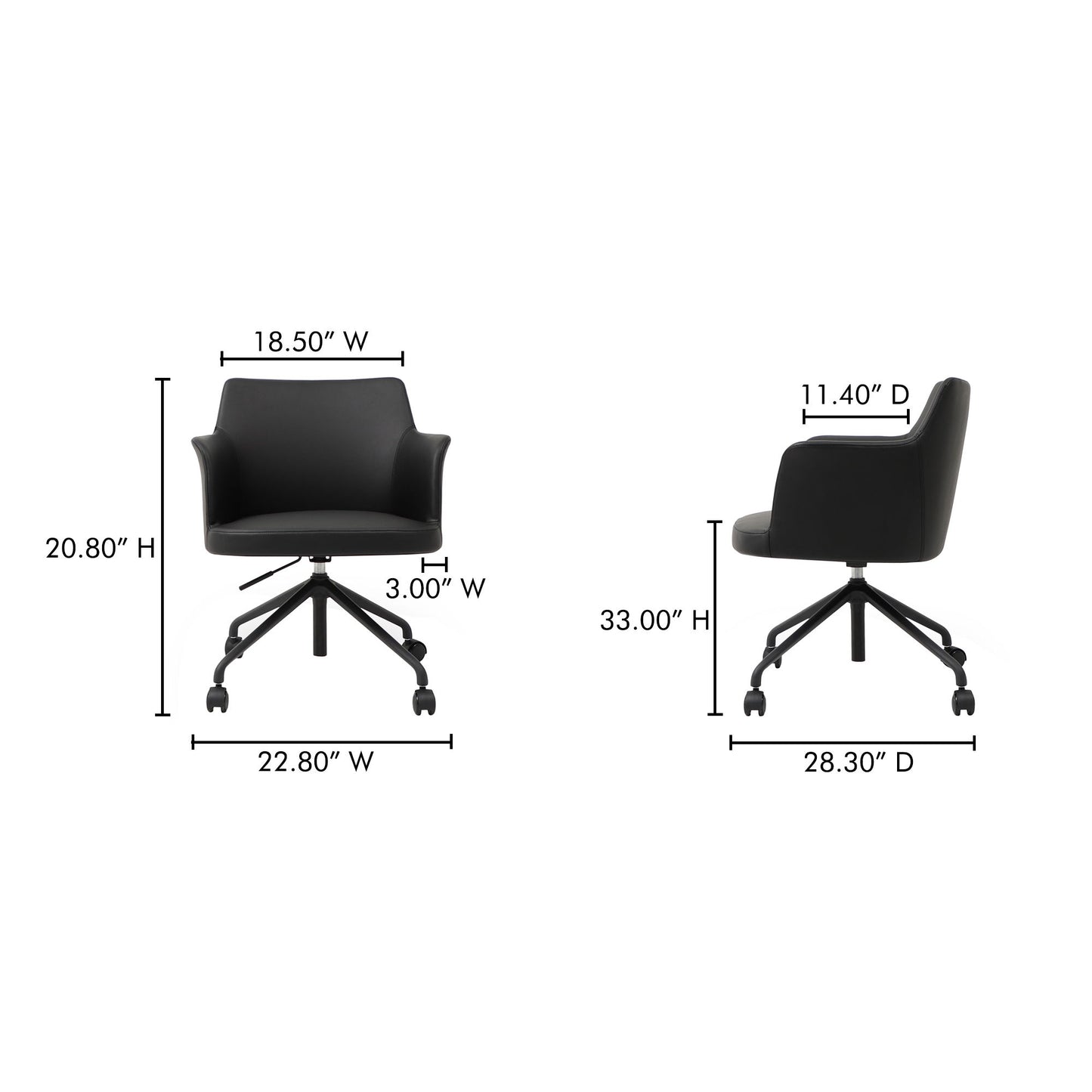 Morris - PVC Office Chair - Black