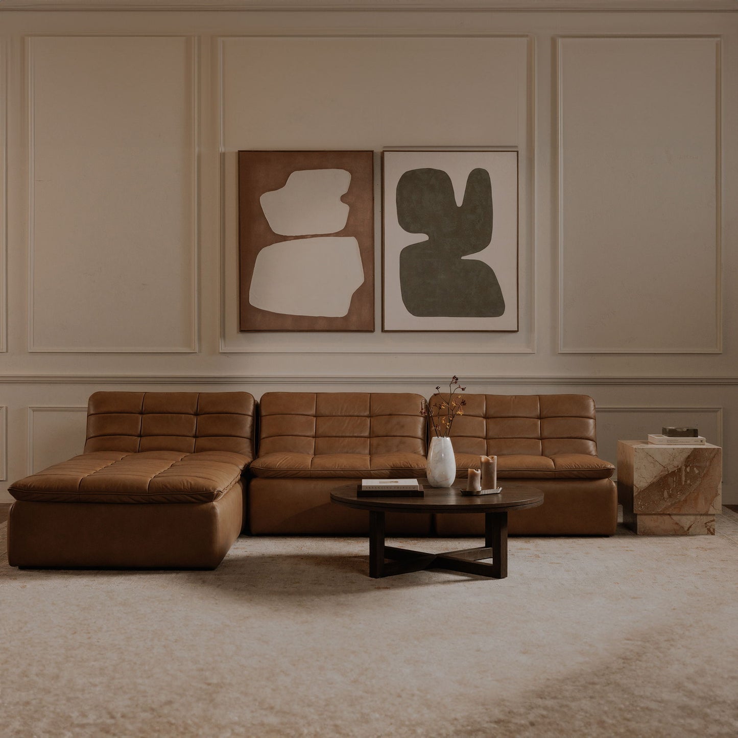 Lino - Armless Modular Sofa - Tan