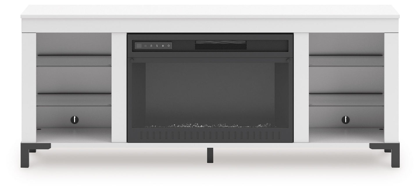 Brollevi - White - TV Stand With Fireplace