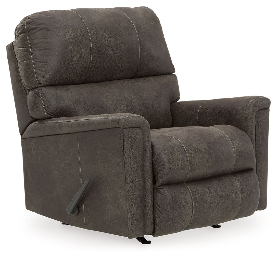 Navi - Rocker Recliner - Faux Leather - Smoke