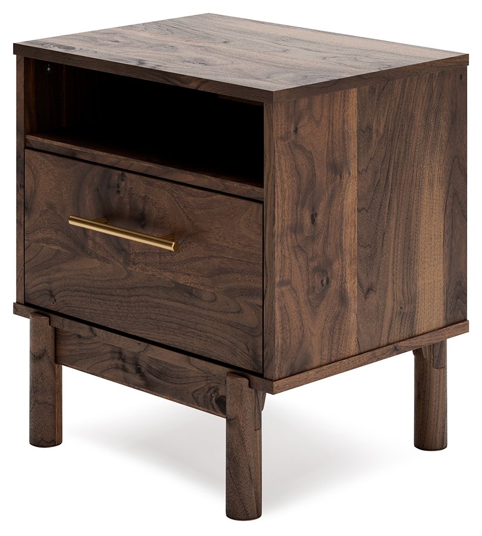 Calverson - Mocha - One Drawer Night Stand - Medium