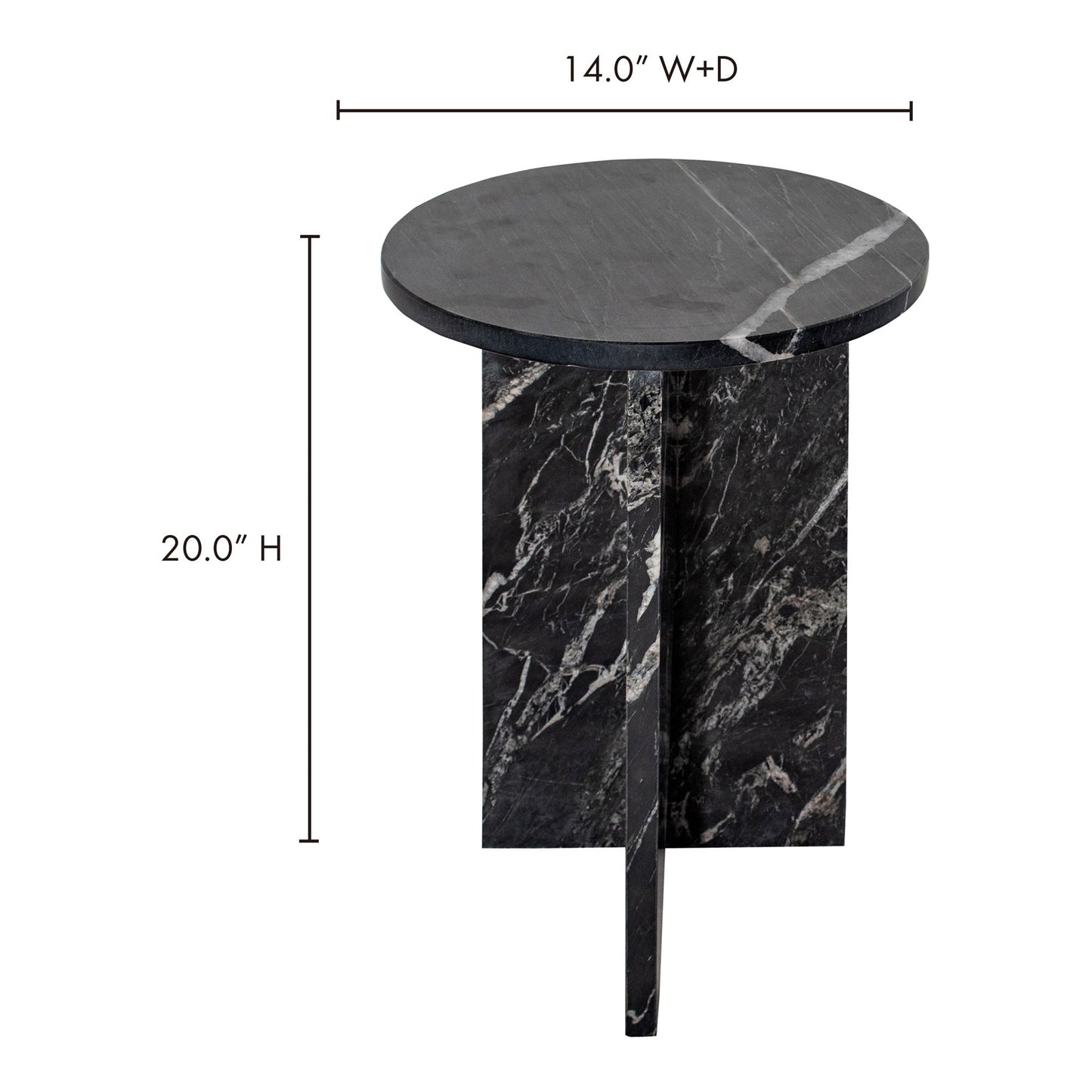 Grace - Marble Accent Table - Black