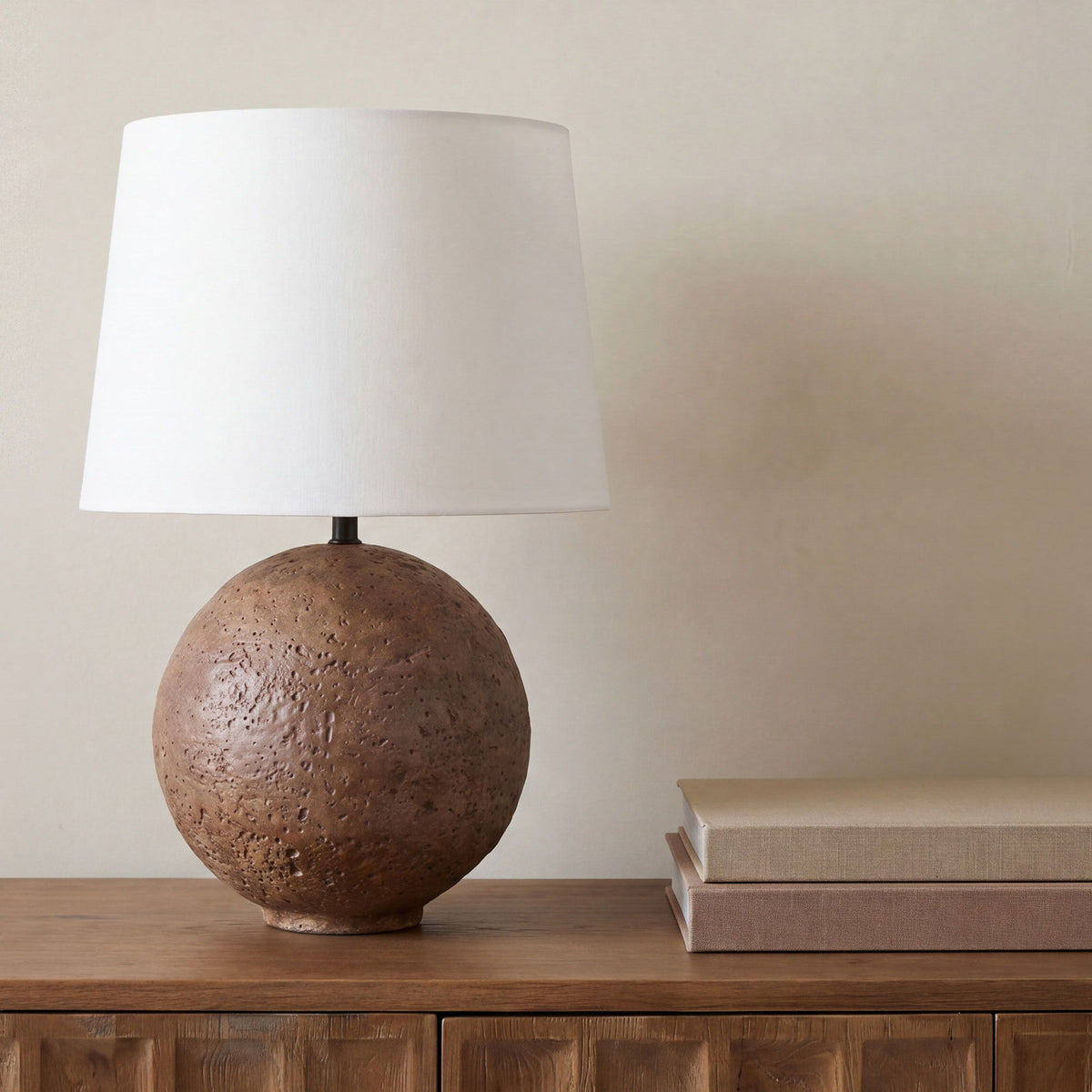 Whit - Table Lamp - Dark Brown / White