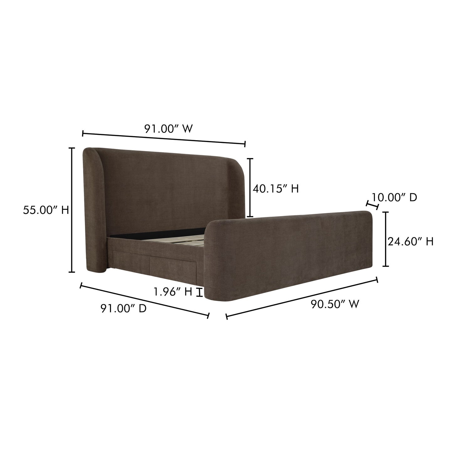 Sophia - King Bed - Brown