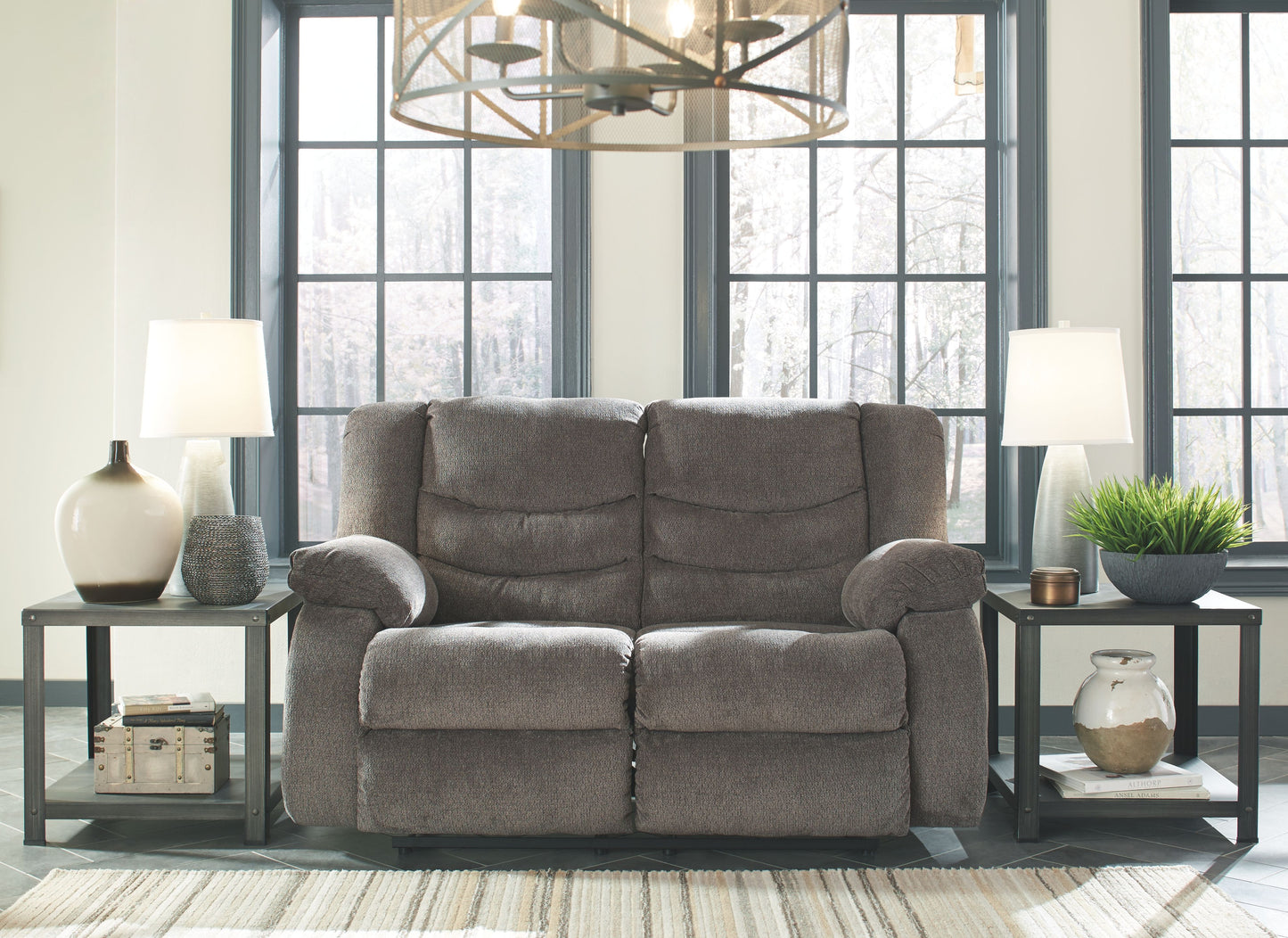 Tulen - Dark Gray - Reclining Loveseat