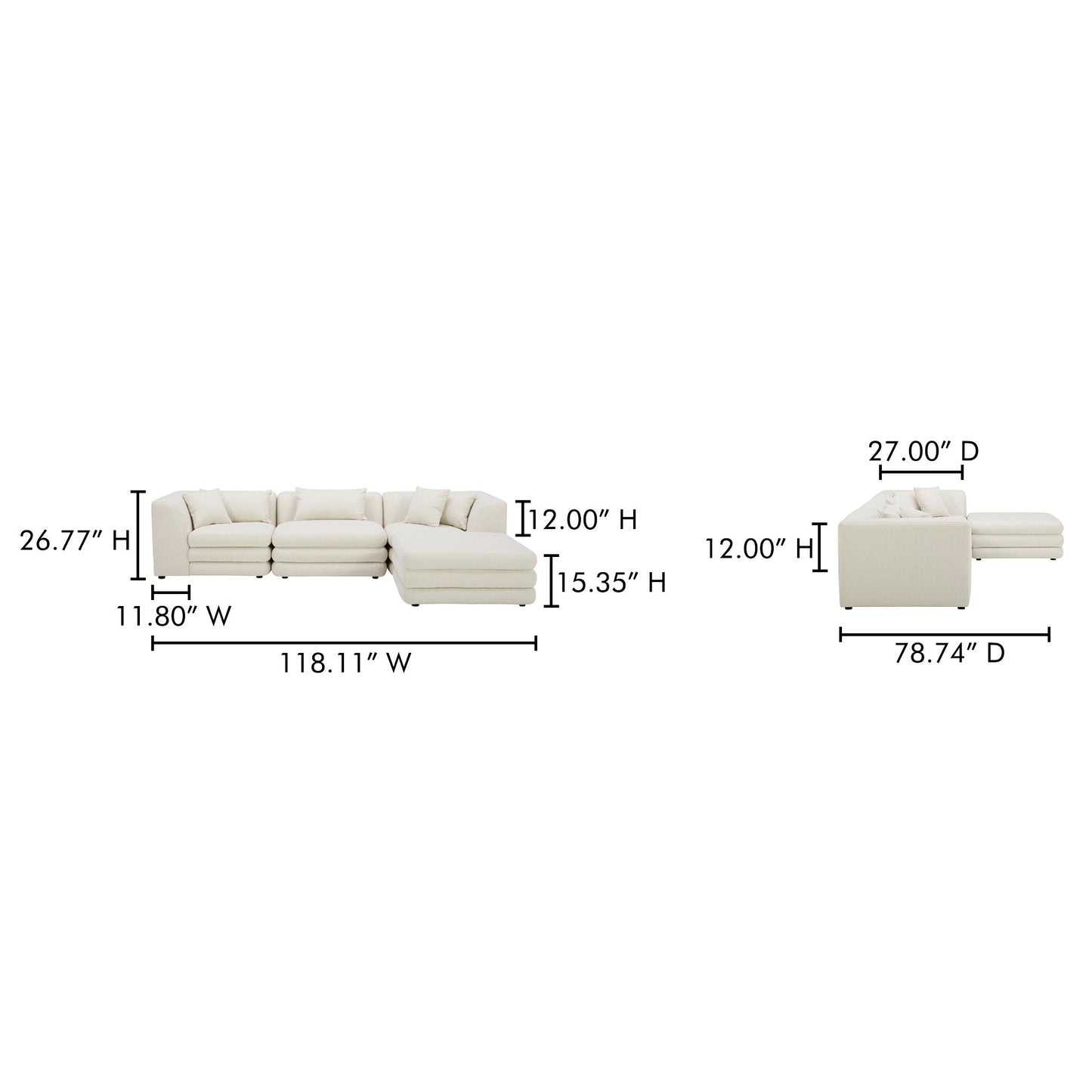 Lowtide - Lounge Modular Sectional - Warm White