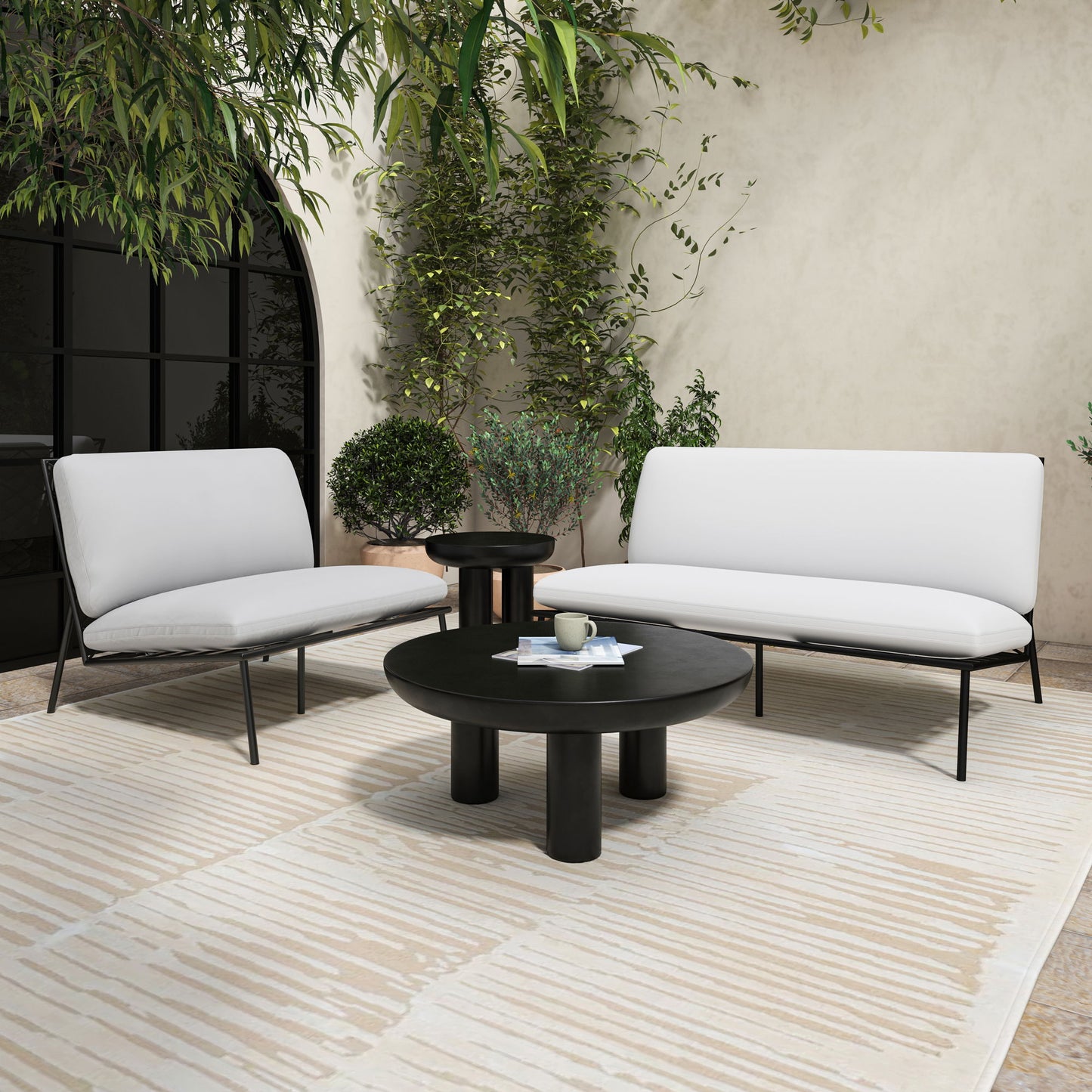 Rocca - Cement Side Table - Black