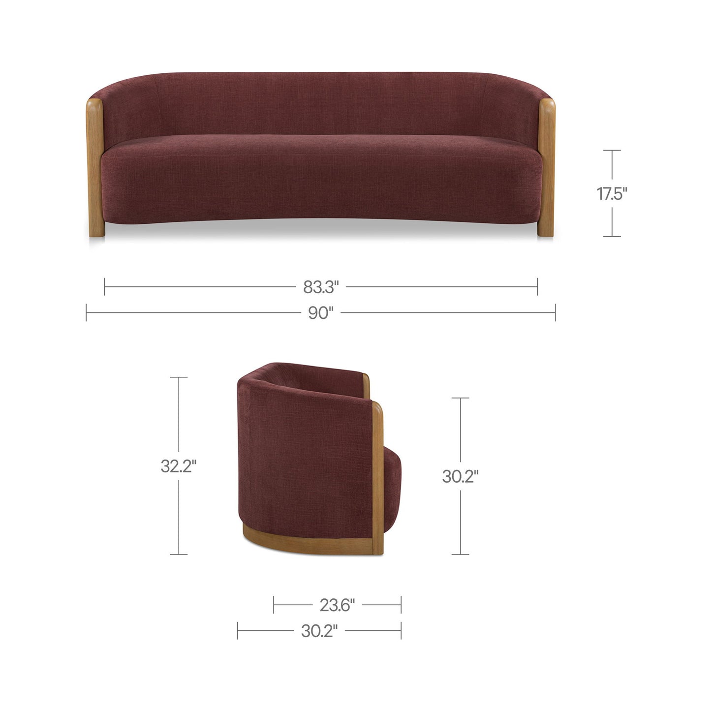 Anya - Sofa - Berry / Purple