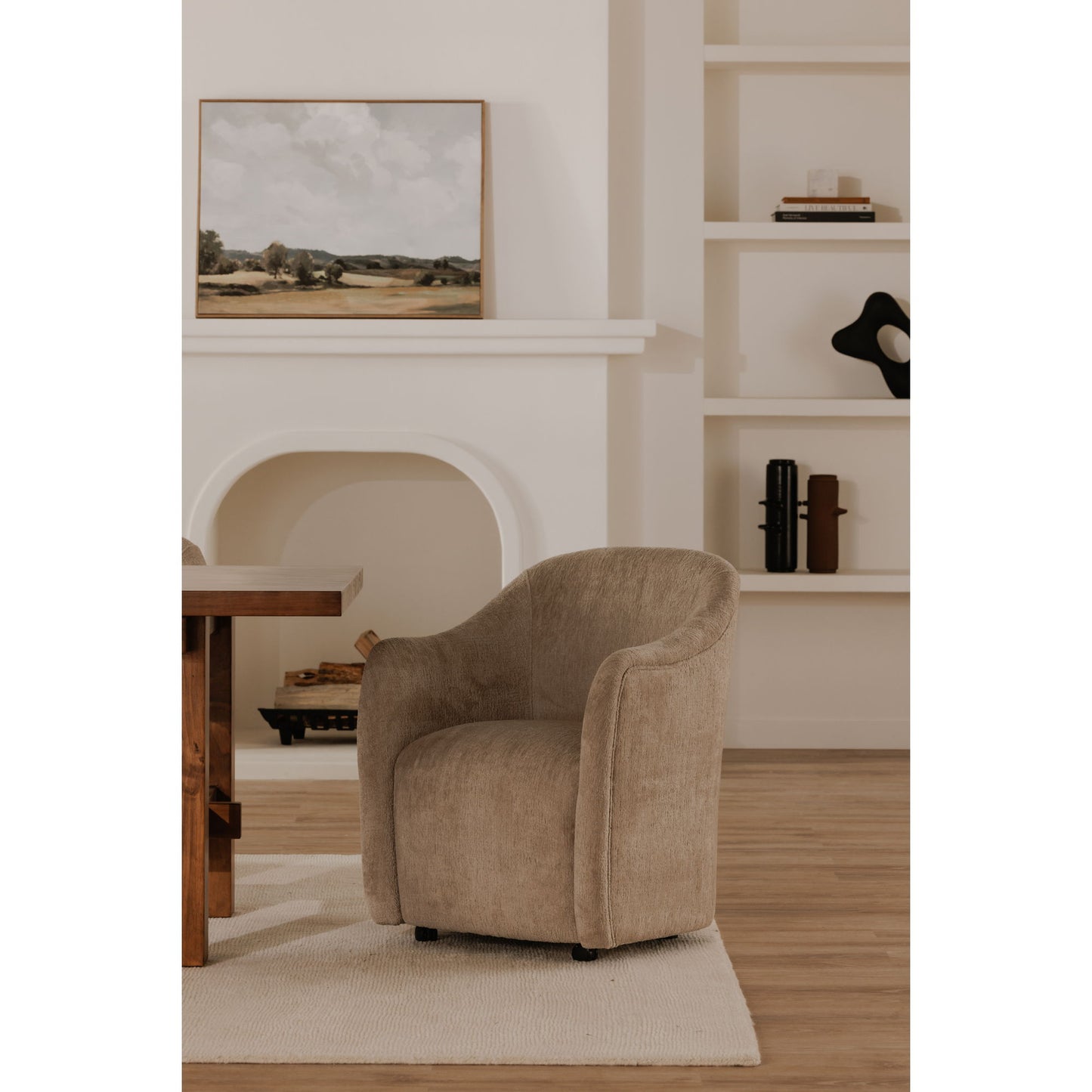 Drava - Rolling Dining Chair - Beige